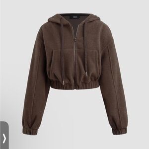 [Moving Sale] Cider Cropped Teddy hoodie in brown
